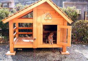 犬が小屋に入らなくて困っています。とのご相談で、ワンちゃんが入りやすい犬小屋を製作しました。